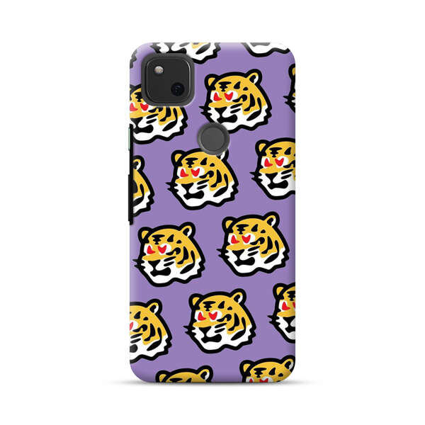 Cute Tiger with Heart Eyes Pattern Google Pixel 4a Hard Case