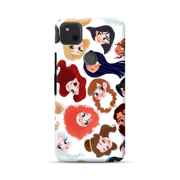 Diverse Animated Girl Faces Google Pixel 4a Hard Case