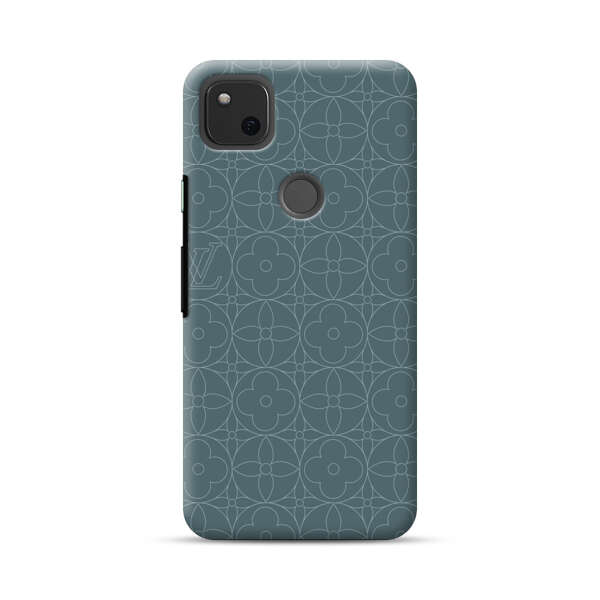Elegant Blue Geometric Floral Pattern Google Pixel 4a Hard Case