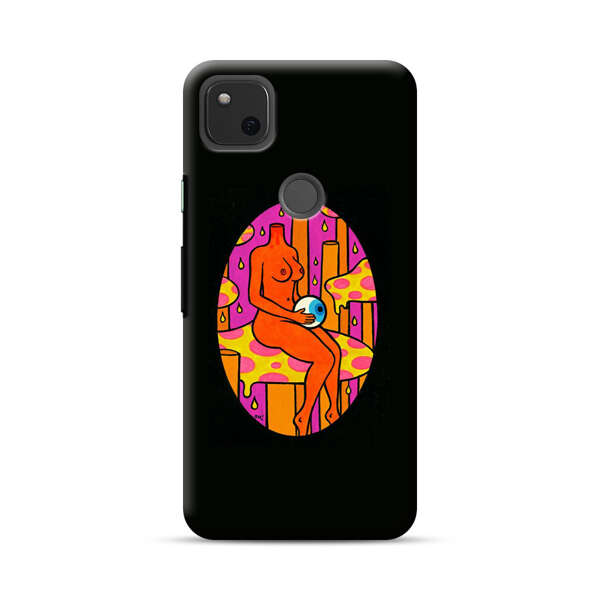 Faceless Nude Figure Holding Sphere Abstract Art Google Pixel 4a Hard Case