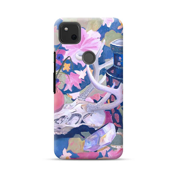 Floral Ornate Vases with Antlers Skull and Crystal Google Pixel 4a Hard Case