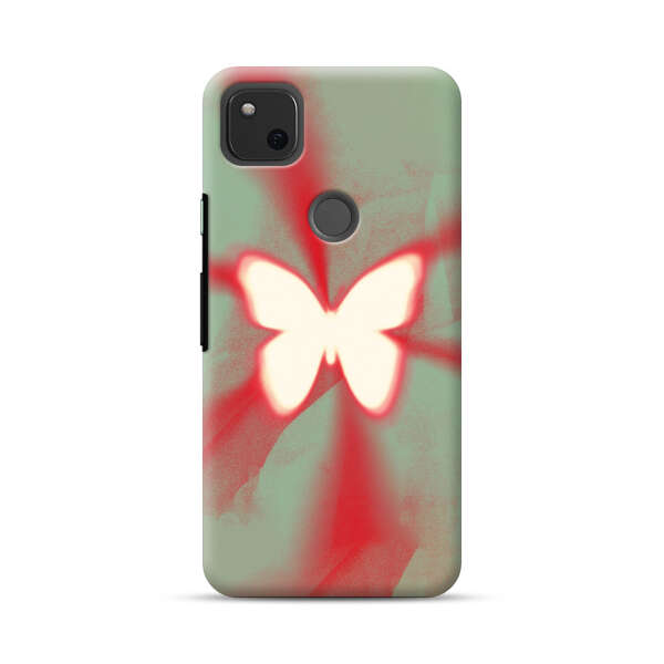 Glowing White Butterfly Abstract Radiant Design Google Pixel 4a Hard Case