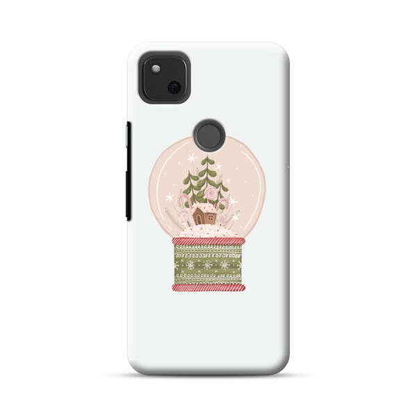 Holiday Snow Globe with Gingerbread House Google Pixel 4a Hard Case