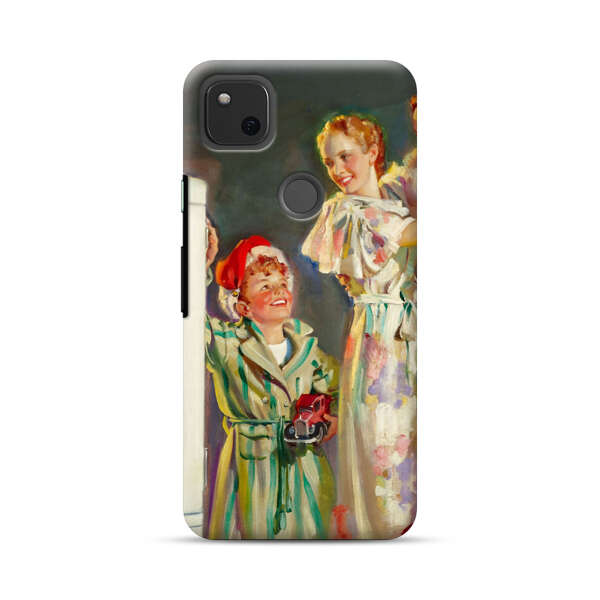 Joyful Family Christmas Celebration Google Pixel 4a Hard Case
