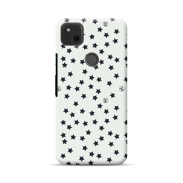 Minimalist Black Stars Pattern Google Pixel 4a Hard Case