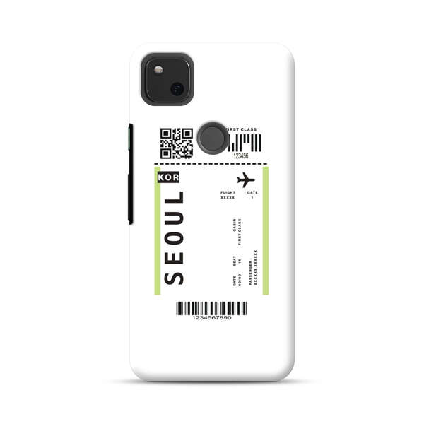 Minimalist Seoul Boarding Pass Google Pixel 4a Hard Case