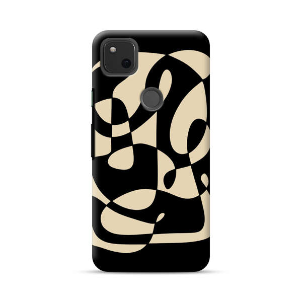 Modern Abstract Beige and Black Geometry Google Pixel 4a Hard Case