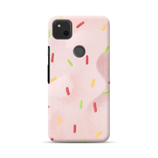 Pastel Pink Sprinkles Pattern Google Pixel 4a Hard Case