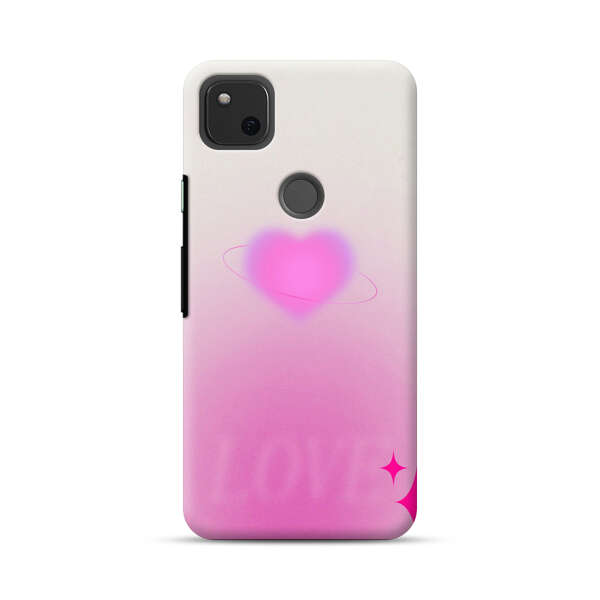 Pink Glowing Heart Love Sparkle Google Pixel 4a Hard Case