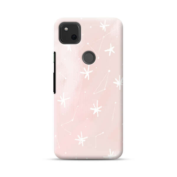 Pink Stars and Constellation Pattern Google Pixel 4a Hard Case