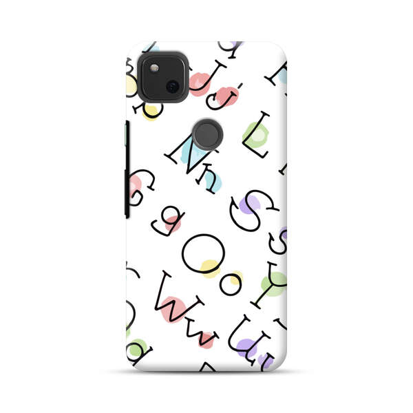 Playful Alphabet Pattern with Colorful Letters Google Pixel 4a Hard Case