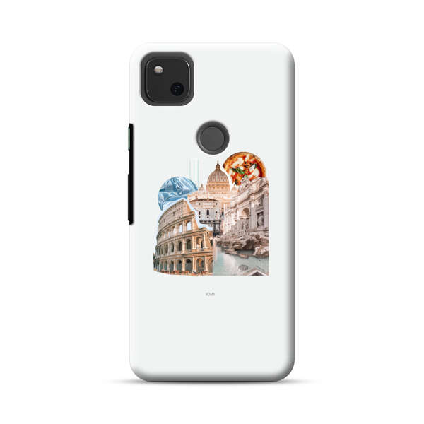 Rome Landmarks with Pizza Google Pixel 4a Hard Case