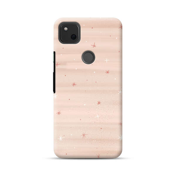 Soft Pink Background with Delicate Stars Google Pixel 4a Hard Case