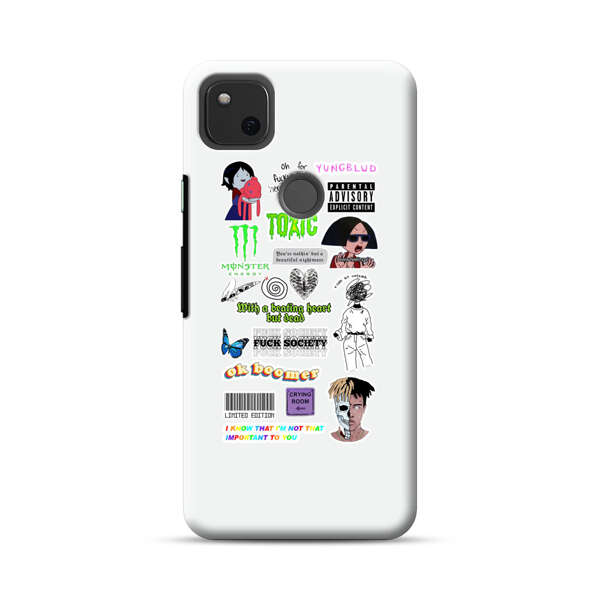 Sticker Collage Edgy Expressive Pop Culture Google Pixel 4a Hard Case
