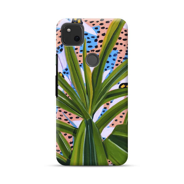 Tropical Leaves Abstract Pattern Google Pixel 4a Hard Case