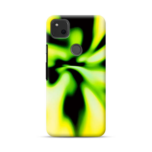 Vibrant Abstract Green and Yellow Swirl Google Pixel 4a Hard Case