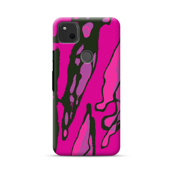 Vibrant Abstract Magenta Black Pattern Google Pixel 4a Hard Case