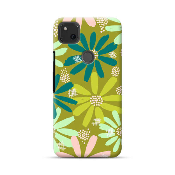 Vibrant Floral Daisy Pattern Google Pixel 4a Hard Case