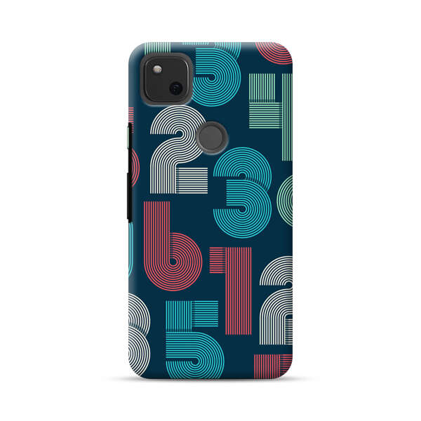 Vibrant Seamless Pattern of Colorful Stylized Numbers Google Pixel 4a Hard Case