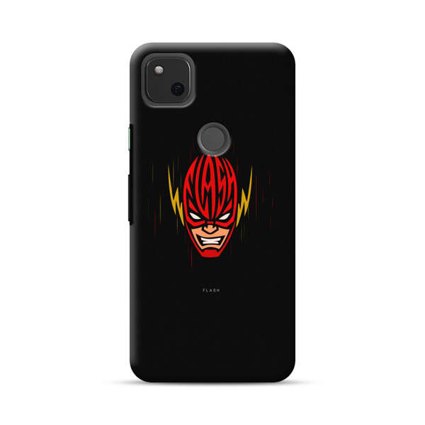 Vibrant Superhero Face with Lightning Bolts Google Pixel 4a Hard Case