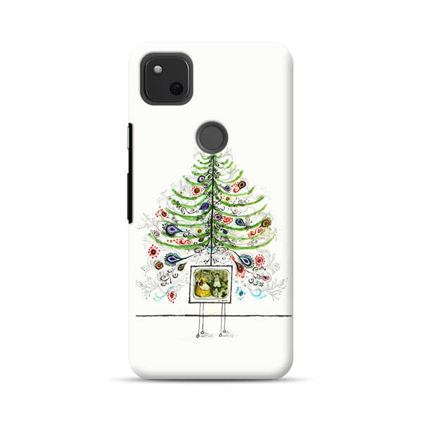 Whimsical Christmas Tree Artistic Design Google Pixel 4a Hard Case