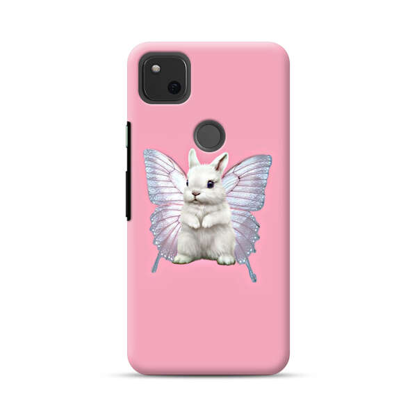 White Bunny with Butterfly Wings Google Pixel 4a Hard Case