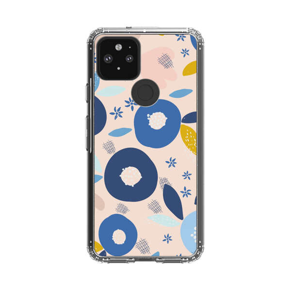 Abstract Floral Pattern with Blue, Pink and Mustard Flowers Google Pixel 5 Case