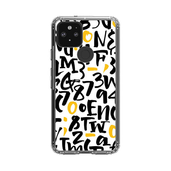 Abstract Typography Letter Number Pattern Google Pixel 5 Case
