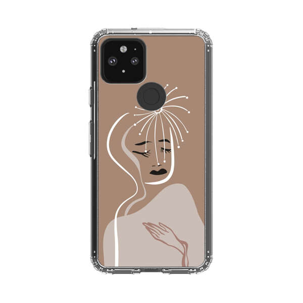 Artistic Abstract Portrait with Serene Face Google Pixel 5 Case
