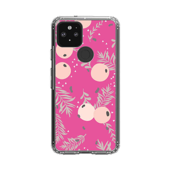 Berries Floral Pattern Pink Background Google Pixel 5 Case