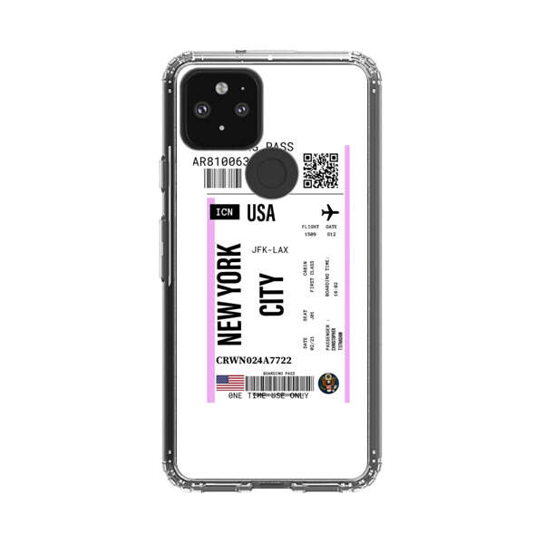 Boarding Pass New York City Flight Ticket Google Pixel 5 Case