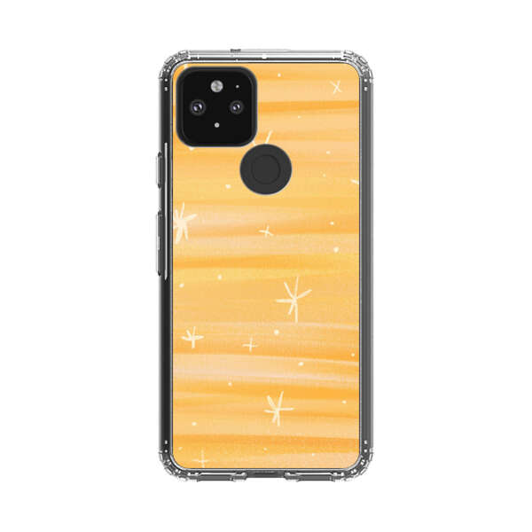 Bright Orange Star Pattern Google Pixel 5 Case