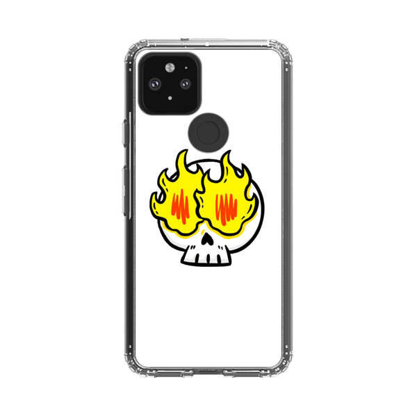 Cartoon Skull with Flames Google Pixel 5 Case