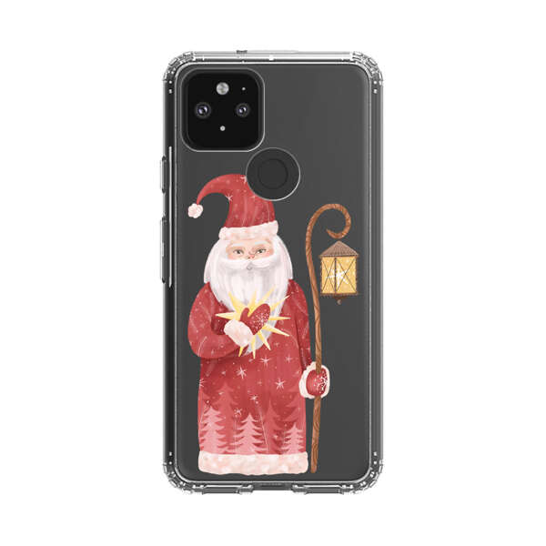 Charming Santa Claus Holding Glowing Heart and Lantern Google Pixel 5 Case
