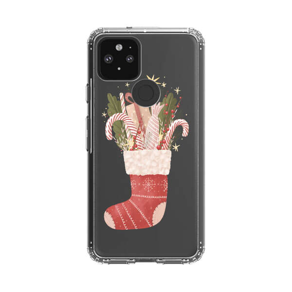 Christmas Stocking with Gifts and Candy Canes Google Pixel 5 Case