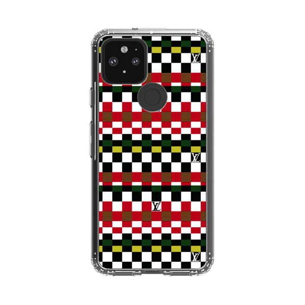 Colorful Checkerboard Stripes Pattern Google Pixel 5 Case
