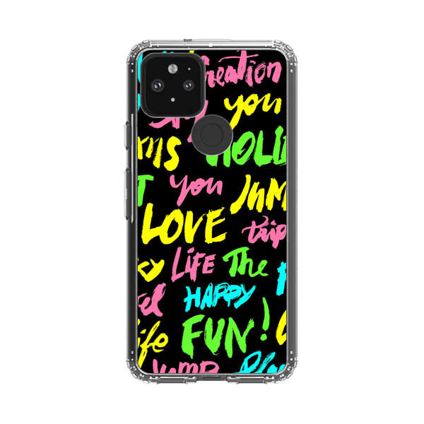 Colorful Positive Motivational Words Pattern Google Pixel 5 Case