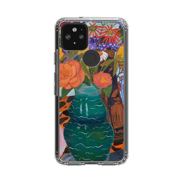 Colorful Still Life with Flower Vases and Shell Google Pixel 5 Case