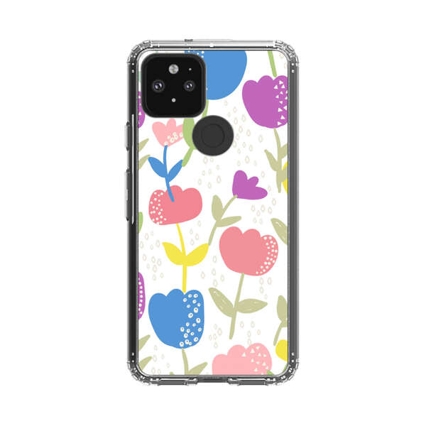 Colorful Tulip Floral Pattern Google Pixel 5 Case