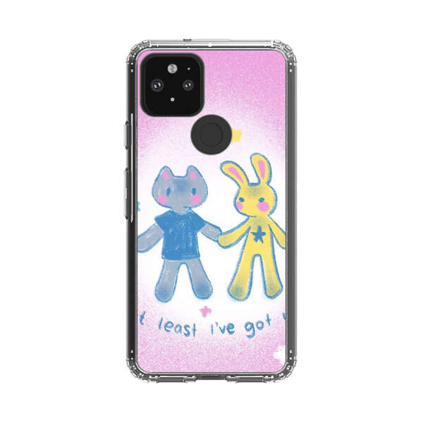 Cute Cat and Rabbit Holding Hands Google Pixel 5 Case