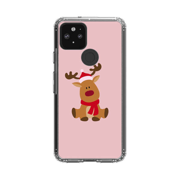 Cute Reindeer with Santa Hat and Red Scarf Google Pixel 5 Case