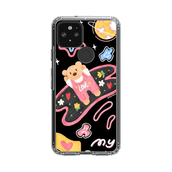 Cute Teddy Bear Love Space Design Google Pixel 5 Case