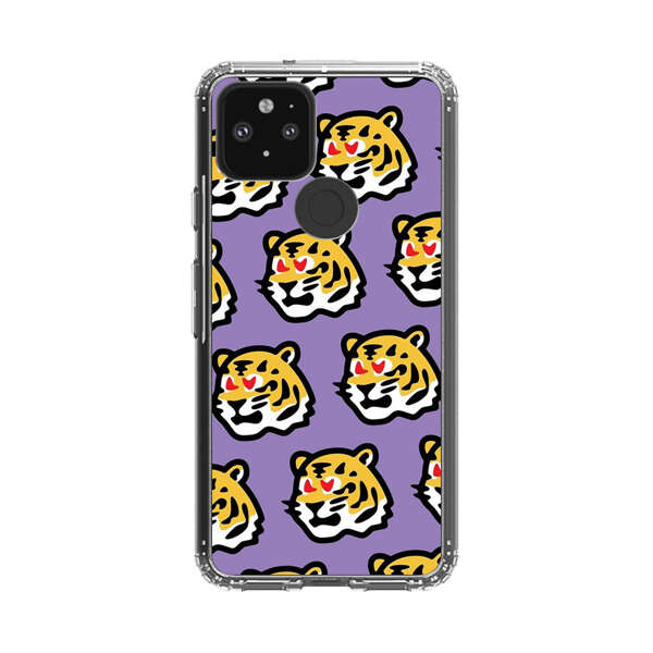 Cute Tiger with Heart Eyes Pattern Google Pixel 5 Case