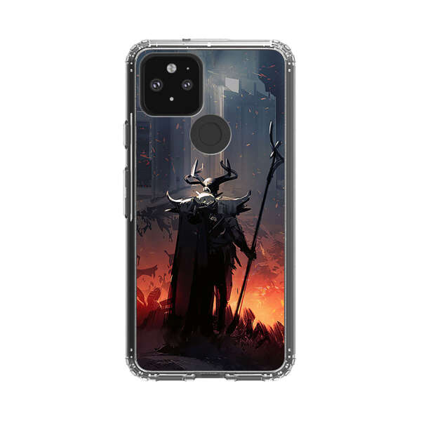 Dark Fantasy Warrior with Horned Helmet Google Pixel 5 Case