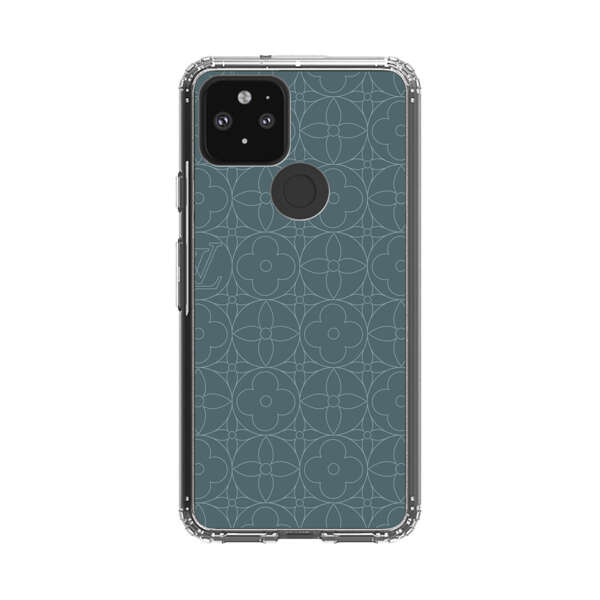 Elegant Blue Geometric Floral Pattern Google Pixel 5 Case