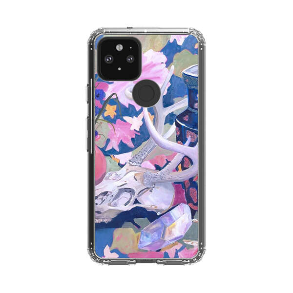 Floral Ornate Vases with Antlers Skull and Crystal Google Pixel 5 Case