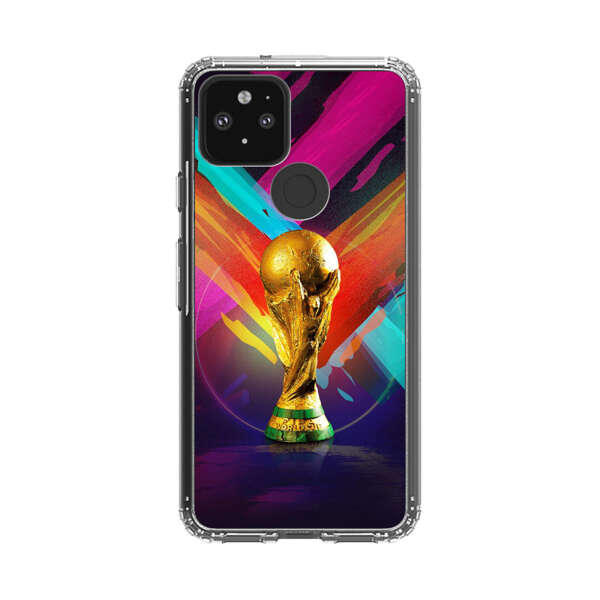 Golden Soccer Trophy with Colorful Abstract Background Google Pixel 5 Case