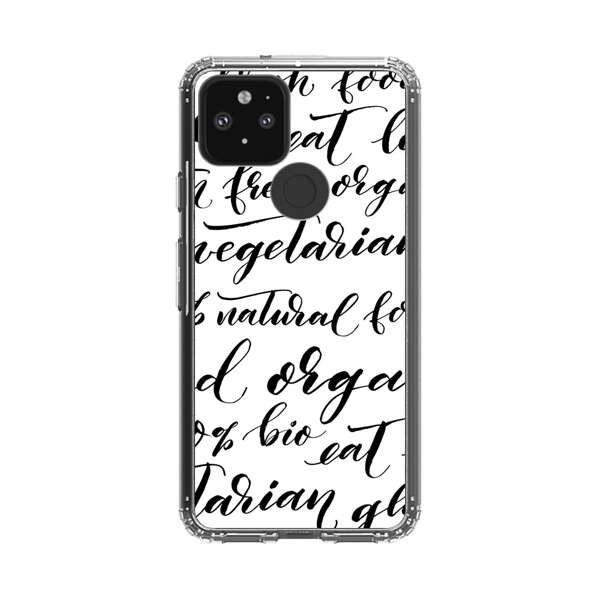 Healthy Food Lifestyle Calligraphy Pattern Google Pixel 5 Case