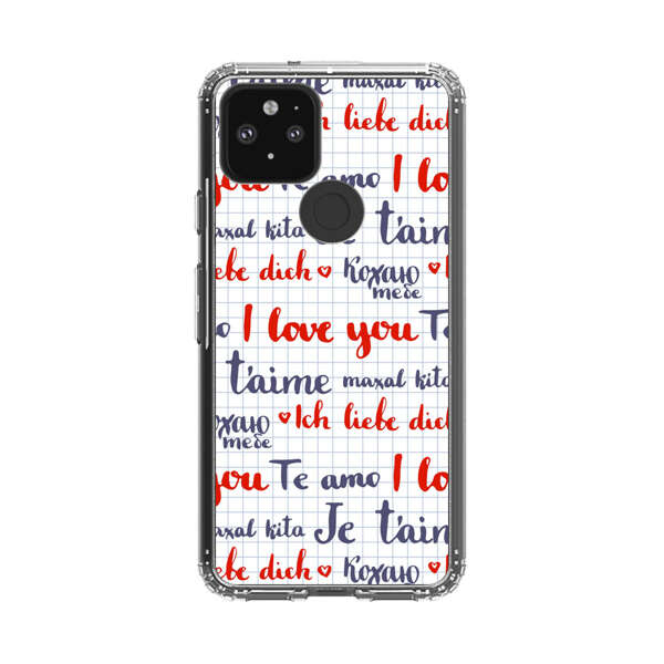 Love Message Multilingual Pattern Google Pixel 5 Case
