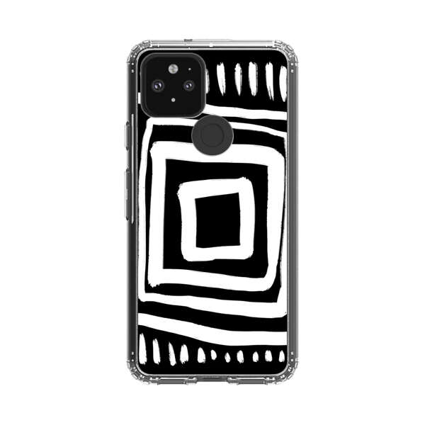 Minimalist Geometric Black and White Design Google Pixel 5 Case